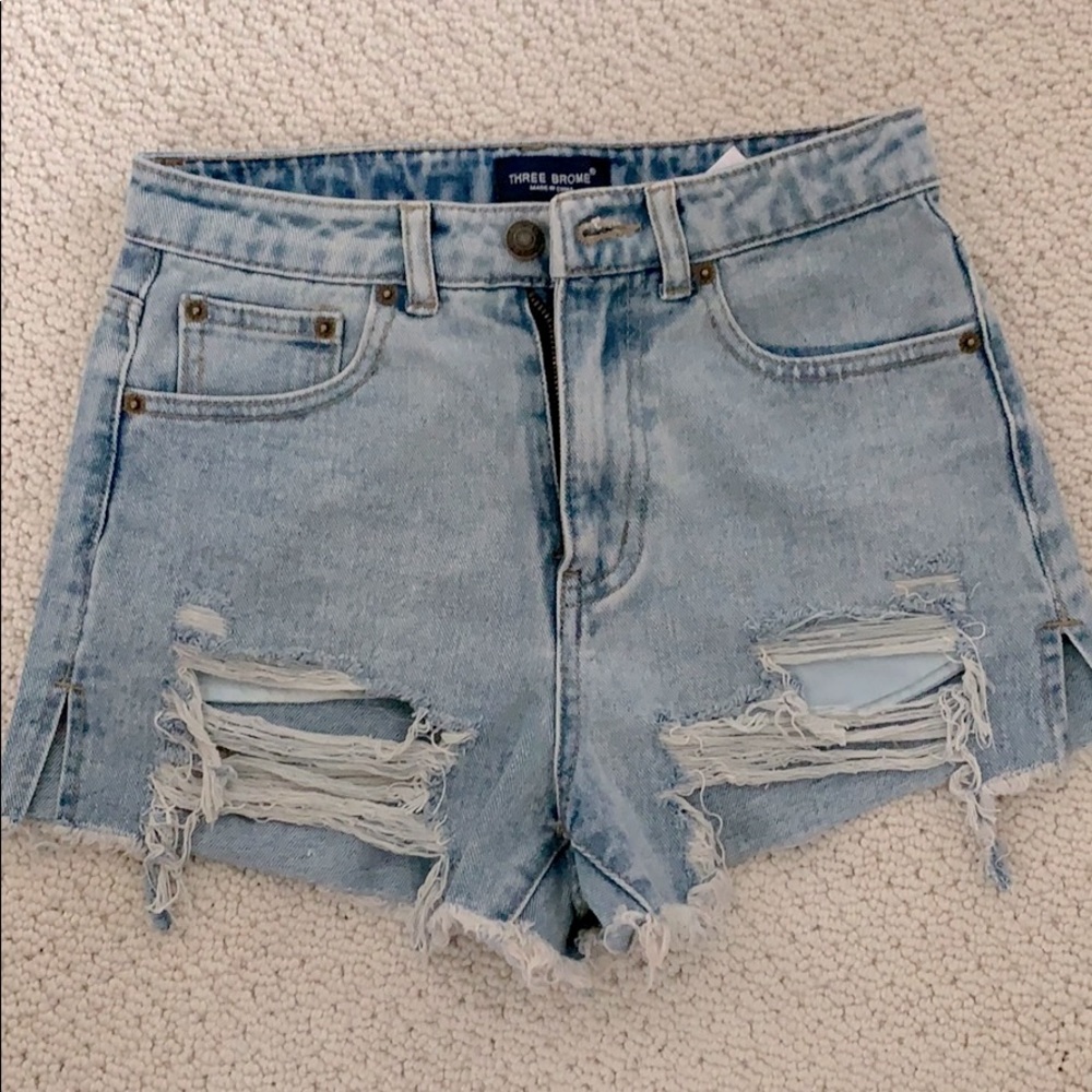 Three Brome high waisted Jean shorts